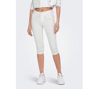 Caprijeans ONLY "ONLRAIN - Skinny Fit mit mittlerer Leibhöhe für moderne Silhouette", Damen, Gr. XS (34), N-Gr, weiß, Denim/Jeans, Obermaterial: 53% Viskose, 29% Baumwolle, 17% Polyester, 1% Elasthan,