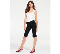 Caprijeans HEINE, Damen, Gr. 40, Normalgrößen, schwarz, 97% Baumwolle, 3% Elasthan, Miedereinsatz:15% Elasthan, 85% Polyamid, unifarben, knielang, Jeans (92614066-40) schwarz