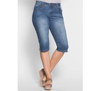 Sheego Caprijeans mit Gürtelschlaufen 42 blue denim