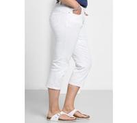 Sheego Caprijeans mit Krempelfunktion 40 white denim