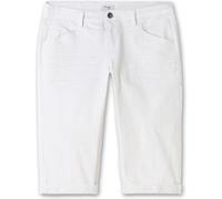 Sheego Caprijeans mit Used-Effekten 46 white denim