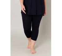 Caprileggings BASE LEVEL CURVY "Audrey", Damen, Gr. 52, N-Gr, blau (navy dunkelblau), Jersey, Obermaterial: 94% Viskose, 6% Elasthan, unifarben, Basic, figurbetont kniebedeckend, Hosen (85126442-52) n