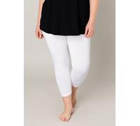 Caprileggings BASE LEVEL CURVY "Audrey", Damen, Gr. 54 (56), N-Gr, weiß, Jersey, Obermaterial: 94% Viskose, 6% Elasthan, unifarben, Basic, figurbetont kniebedeckend, Hosen (47114719-54) weiß