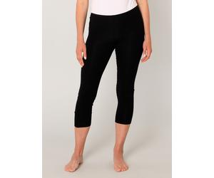 Caprileggings BASE LEVEL "Ycarus", Damen, Gr. 36, N-Gr, schwarz, Jersey, Obermaterial: 94% Viskose, 6% Elasthan, unifarben, Basic, figurbetont ca. Mitte Wade, Hosen, In weicher Viskose-Mischqualität (