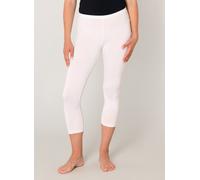 Caprileggings BASE LEVEL "Ycarus", Damen, Gr. 38, N-Gr, weiß, Jersey, Obermaterial: 94% Viskose, 6% Elasthan, unifarben, Basic, figurbetont ca. Mitte Wade, Hosen Caprileggings, In weicher Viskose-Misc