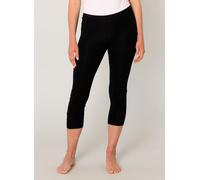Caprileggings BASE LEVEL "Ycarus", Damen, Gr. 40, N-Gr, schwarz, Jersey, Obermaterial: 94% Viskose, 6% Elasthan, unifarben, Basic, figurbetont ca. Mitte Wade, Hosen, In weicher Viskose-Mischqualität (