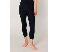 Caprileggings BASE LEVEL "Ycarus", Damen, Gr. 42, N-Gr, blau (navy dunkelblau), Jersey, Obermaterial: 94% Viskose, 6% Elasthan, unifarben, Basic, figurbetont ca. Mitte Wade, Hosen, In weicher Viskose-