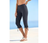 Caprileggings BEACHTIME, Damen, Gr. 44/46, N-Gr, marine, Jersey, Obermaterial: 92% Baumwolle, 8% Elasthan, unifarben, körpernah 7/8-Länge, Hosen, mit Raffung, 7/8-Länge, Basic, Stretch (95122757-44) m