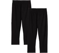 Caprileggings BONPRIX, Mädchen, Gr. 152/158, N-Gr, schwarz, Obermaterial: 95% Baumwolle, 5% Elasthan, skinny fit, Hosen, aus Baumwoll-Mix, Skinny Fit, Capri-Länge, im 2er-Pack (44998668-152) schwarz