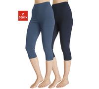 Doppelpack Capri-Leggings, jeansblau, Gr.52/54