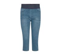 Caprileggings FREEQUENT "FQSHANTAL-CA-DENIM", Damen, Gr. XL, N-Gr, blau (medium blau denim), Denim/Jeans, Obermaterial: 66% Baumwolle, 21% Polyester, 11% Cupro, 2% Elasthan, unifarben, skinny fit 3/4-