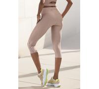 Caprileggings LASCANA ACTIVE, Damen, Gr. M (40/42), N-Gr, braun, Obermaterial: 85% Polyester, 15% Elasthan, Mesh, unifarben, figurbetont kniebedeckend, Hosen, Sporthose in Allover-Leo-Optik (90719236-