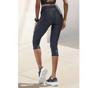 Caprileggings LASCANA ACTIVE, Damen, Gr. S (36/38), N-Gr, schwarz, Obermaterial: 85% Polyester, 15% Elasthan, Mesh, unifarben, figurbetont kniebedeckend, Hosen, Sporthose in Allover-Leo-Optik (9406790