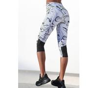 LASCANA ACTIVE Caprileggings Damen weiß-marmoriert-schwarz Gr.36/38