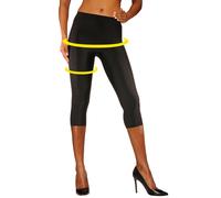 Caprileggings LASCANA, Damen, Gr. 40/42, N-Gr, schwarz, Trikot, Obermaterial: 80% Polyamid, 20% Elasthan, glänzend, Basic, stretch fit 3/4-Länge, Hosen, aus leicht glänzender Qualität, Loungewear (312