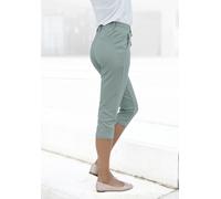 Caprileggings LASCANA, Damen, Gr. 46, N-Gr, grün (mint), Obermaterial: 70% Viskose, 25% Polyamid, 5% Elasthan, unifarben, Basic kniebedeckend, Hosen, mit seitlichen Taschen, Loungewear (52809852-46) m