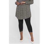 Caprileggings ONLY CARMAKOMA "CARTIME LIFE CALF LACE", Damen, Gr. S (42/44), N-Gr, schwarz, Jersey, Obermaterial: 95% Baumwolle, 5% Elasthan, figurbetont kniebedeckend, Hosen, mit Spitzensaum (2478573