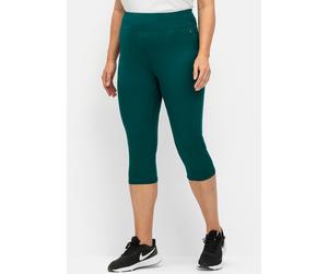Caprileggings SHEEGO, Damen, Gr. 58, Normalgrößen, blau (petrol), 90% Polyester, 10% Elasthan, unifarben, Hosen (46814236-58) petrol