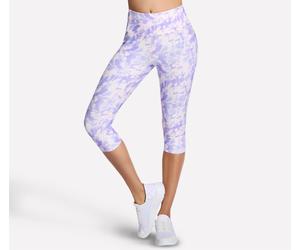 Caprileggings SKECHERS "GOFLEX PRINTED HW CAPRI", Damen, Gr. L (42/44), N-Gr, coastal breeze, Obermaterial: 88% Nylon, 12% Elasthan, Hosen, sportlicher Stil, für sportliche Aktivitäten, bequeme Passfo