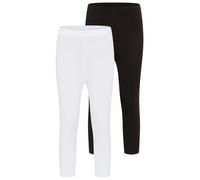 Caprileggings TAMARIS, Damen, Gr. 42, N-Gr, schwarz, weiß, Single Jersey, Obermaterial: 95% Baumwolle, 5% Elasthan. Obermaterial weiß: 95% Baumwolle, 5% Elasthan, unifarben, figurbetont wadenlang, Hos