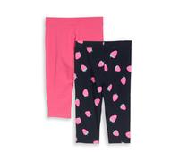 Caprileggings TOM TAILOR, Mädchen, Gr. 122, N-Gr, pink (flashy pink), Jersey, Obermaterial: 95% Baumwolle, 5% Elasthan, unifarben, körpernah 3/4-Länge, Hosen, im 2er Pack, aus Baumwollmischung und ela