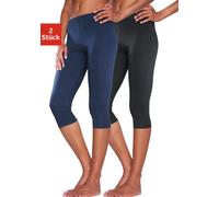 vivance active Caprileggings (2er-Pack) mit Gummibund, marine | schwarz
