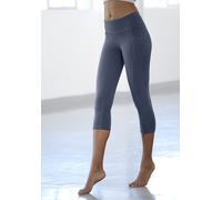 Caprileggings VIVANCE, Damen, Gr. 40/42, N-Gr, blau, Single Jersey, Obermaterial: 95% Baumwolle, 5% Elasthan, unifarben, Basic, Hosen, mit 2 Handytaschen (42384312-40) blau