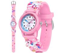 caprock Armbanduhr Kinder Junge Kinderuhr Mädchen mit Quarzwerk, Analoge Quarzuhr Armbanduhr Analog Wasserdicht mit Verstellbares Gummiband, 3 Jahre bis 12 Jahre Outdoor Sports Uhren-Rosa