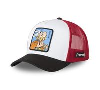 Capslab Trucker-Kappe Asterix für Damen & Herren verstellbar mit Snapback Weiß/Rot/Schwarz One size