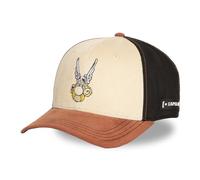 Capslab Asterix Semi Curved Cap Basecap Baseballcap Cordcap Damen/Herren - Snapback, mit Schirm Frühling-Sommer Herbst-Winter Frühjahr Sommer Herbst Winter - One Size beige-schwarz