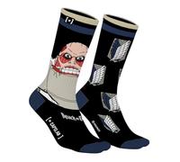 Capslab Attack on Titan Socken - Offiziell lizenzierte Anime-Socken für Herren und Damen - Bequeme Baumwollsocken mit Titan & Aufklärungstrupp Design - 39-42