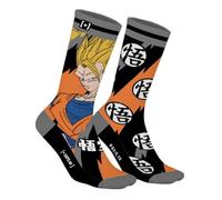 Capslab Dragon Ball Socken Super-Saiyajin Son-Goku & Go-Schriftzeichen - Offiziell lizenzierte Anime-Socken für Herren und Damen - Bequeme Baumwollsocken im kultigen Design - - 39-42