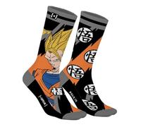 Capslab Dragon Ball Socken Super-Saiyajin Son-Goku & Go-Schriftzeichen - Offiziell lizenzierte Anime-Socken für Herren und Damen - Bequeme Baumwollsocken im kultigen Design - - 43-46
