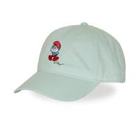 Capslab Kappe für Damen und Herren, Dad Cap Die Schlümpfe, verstellbar durch Strapback, Wassergrün/Blau/Rot, One size