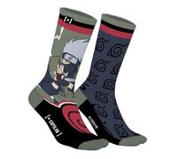 Capslab Naruto Socken Kakashi - Offiziell lizenzierte Anime-Socken für Herren und Damen - Bequeme Baumwollsocken mit Kakashi Hatake & Konoha-Symbol - 39-42