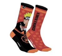 Capslab Naruto Socken - Rot Schwarz - Offiziell lizenzierte Anime-Socken für Herren und Damen - Bequeme Baumwollsocken im Naruto Uzumaki & Ichiraku Ramen Design - - 43-46