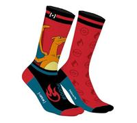 Capslab Pokèmon Socken Glurak - Rot Blau - Offiziell lizenzierte Anime-Socken für Herren und Damen - Bequeme Baumwollsocken im Glurak & Pokèball Design - - 39-42