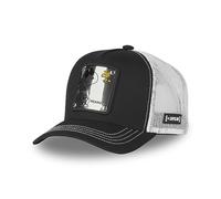 Capslab Trucker Cap Snoopy – Die Peanuts – Schwarz/Weiß – Metallplatte – One-Size