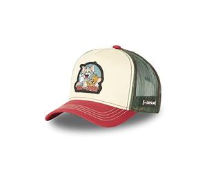 Capslab Tom and Jerry Beige Red Green Trucker Cap