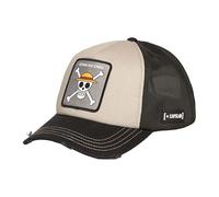 Capslab Trucker Cap aus Stroh | Inspiriert von One Piece Kollektion 2025 | Unisex Truckercap mit Snapback-Verschluss, Gebogenem Schirm und Aufnäher | Cap für Herren und Damen Atmungsaktiv