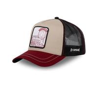 Capslab | Trucker Cap Beige und Rot Platform 9 3/4 EXP4 Harry Potter | Snapback Cap mit gebogenem Schirm | Sommer Cap mit Netz | Original Trucker Cap | Atmungsaktive Kappe | Unisex Cap für Herren und