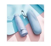 Capsule Umbrella Mini Pocket UV Resistant 2 Use 5 Section 8 Edged Outdoor Accessories Blue