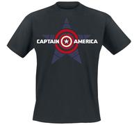 Captain America Big Star Shield T-Shirt schwarz in L
