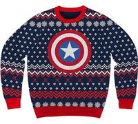 Captain America Marvel Comics Holiday Christmas Sweater Lizenzprodukt, blau, L