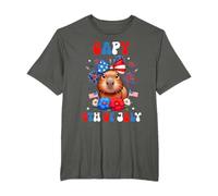 Capy 4th July Capybara Patriotic Floral Costume Girl Women T-Shirt