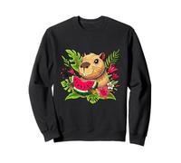 Capybara Eating Watermelon Illustration Graphic Designs Sweatshirt