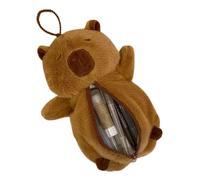 Capybara Federmäppchen, niedliches Design, weicher Stoff, Tiermotiv, kompakte Größe, leicht, praktische Nutzung, praktischer Reißverschluss, Schreibwaren-Aufbewahrung für Kinder, 24 cm