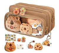 Capybara Federmäppchen - Schreibwaren-Set | Federmäppchen | mehrschichtiges Etui mit großem Fassungsvermögen und abnehmbarem transparenten Fach | niedliches Design für Kinder Schulbedarf Zubehör