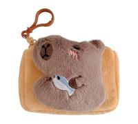 Capybara Keyring Geldbörse - Stylischer Samt Münzhalter, Mini Plüsch | Animal Zipper Pouch, Compact Accessory Purse, Pocket Ready Carry, Charmant Small Storage Piece, Giftable N, verwijzen naar