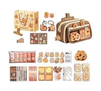 Capybara Lern-Organizer - Zubehör mit Tiermotiven, niedliches Federmäppchen, Cartoon-Schulset, mehrere Taschen, Schreibwarenbeutel, sichere Passform für Kindergarten, Grundschulklasse, Weihnachten